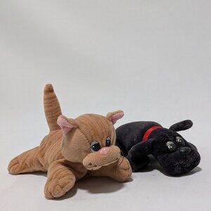 Vintage Tonka Pound Puppies Purries 2-Pack Cat and Dog Mini Plush Collectables